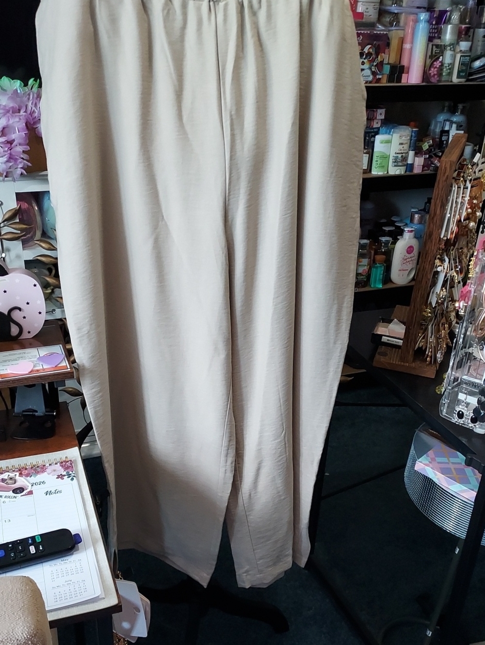 MarlaWynne Wide Leg Pants in Light Beige